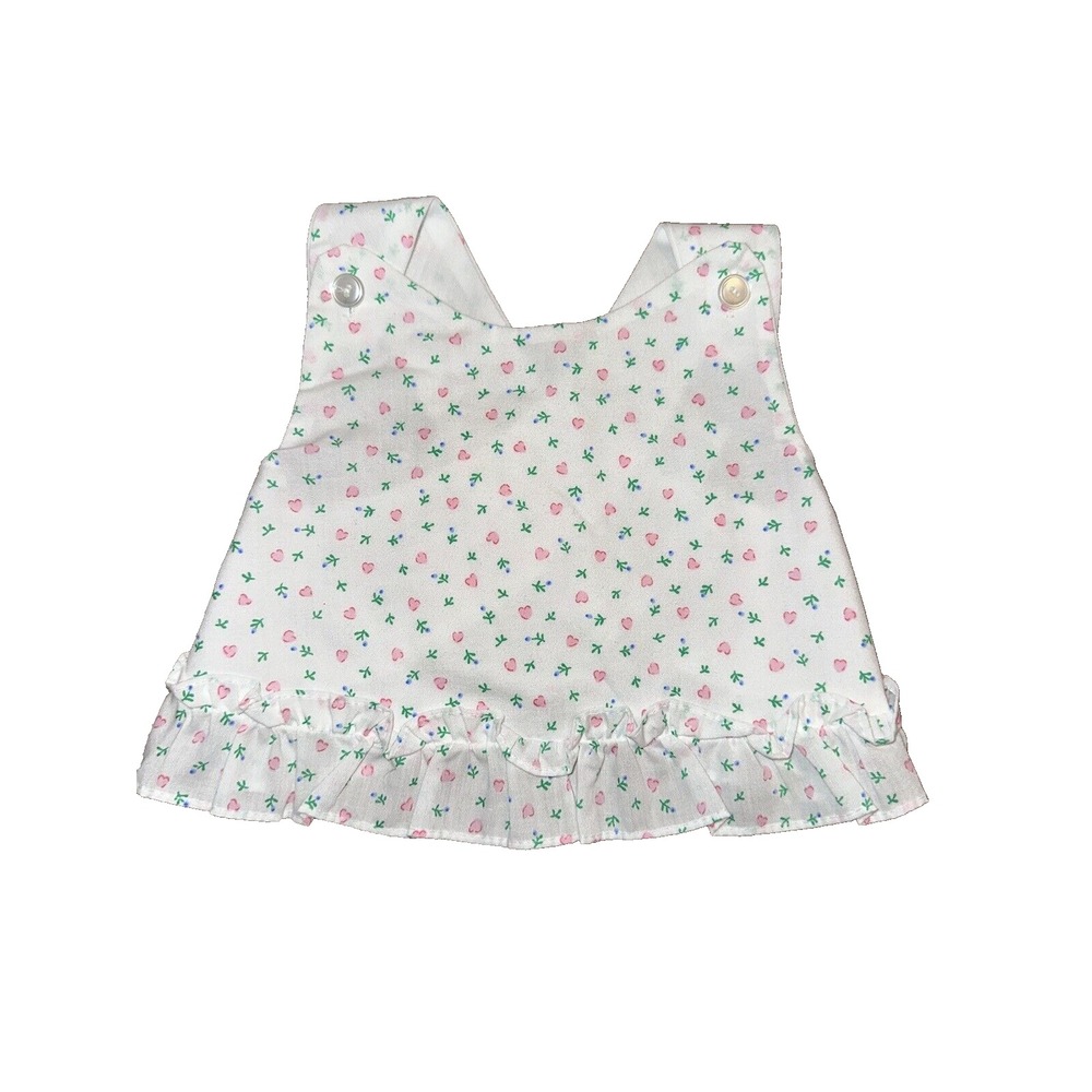 Vintage Babyfair Dress Baby Girl Size 0-6 Months flowers hearts white sundress